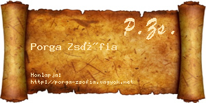 Porga Zsófia névjegykártya